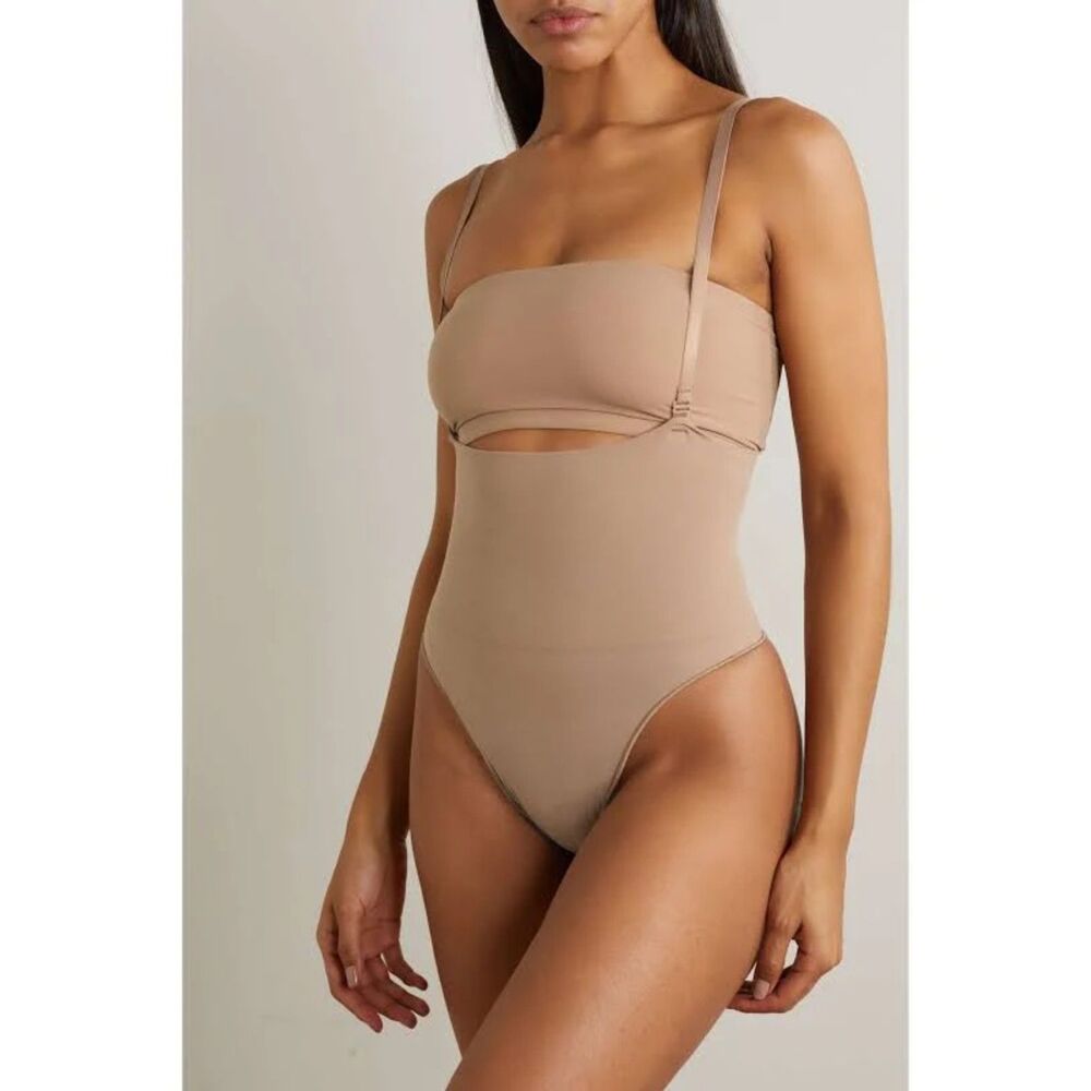 SKIMS Core Control High Waist Thong in Sienna Tan, Small (C5)